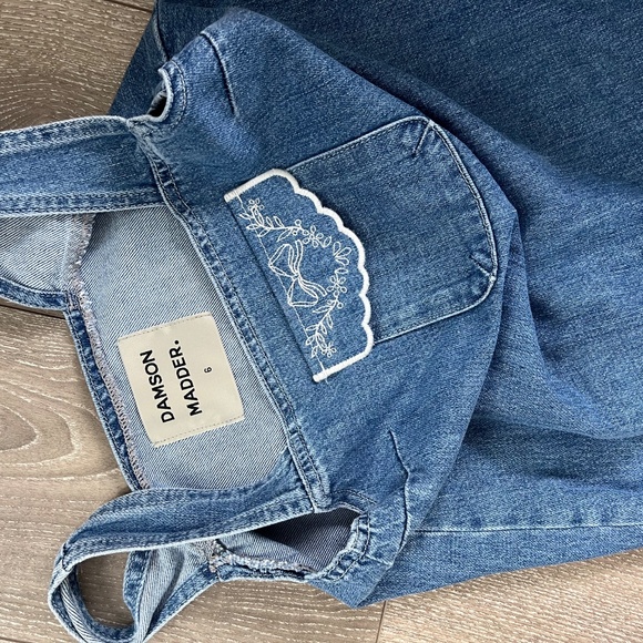 Damson Madder Nancy Denim Pinafore Mini Dress - Picture 3 of 3